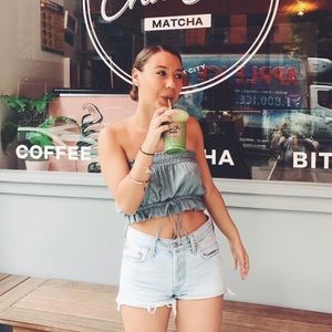 Planet blue tube top